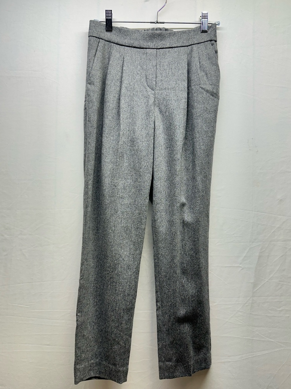 Aritzia Babaton Gray Cashmere Blend & Wool Ankle Pleated Dress Pants